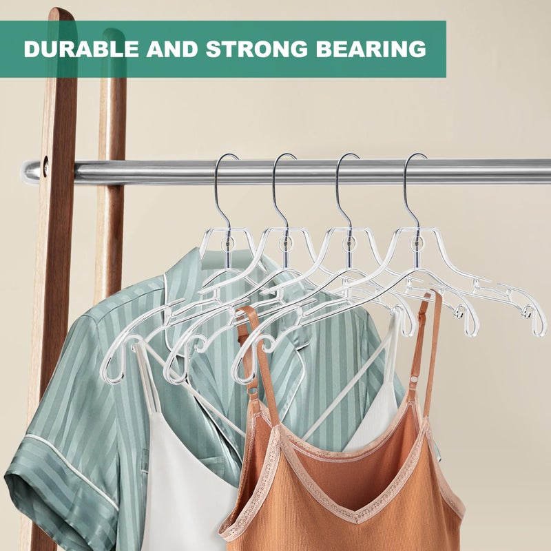 Quality Hangers Quality Clear Hangers 12 Pack - Crystal Hangers for Clothes - Durable Plastic Hanger Set - Invisible Dress for Suits - Heavy Duty - Nonslip Coat and Shirt - Image 3