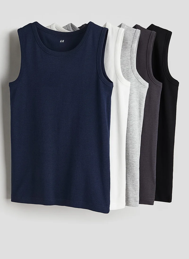 H&M 5-Pack Cotton Vest Tops