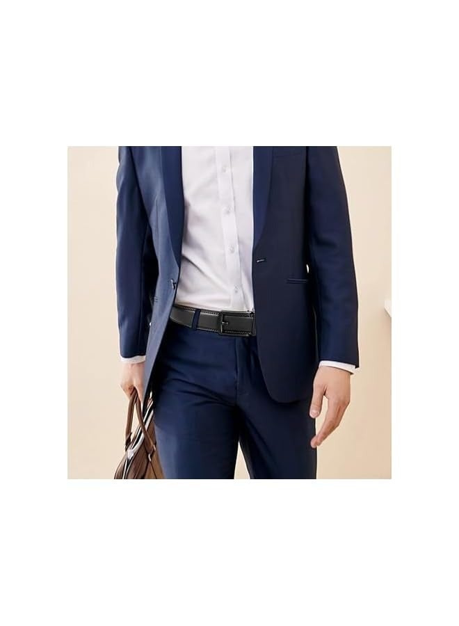 بروماس حزام سقاطة للرجال - حزام جلدي للرجال مريح - فستان هدية للرجال وكاجوال مع إبزيم قابل للتعديل، زخرفة لتناسب المقاس - Image 3