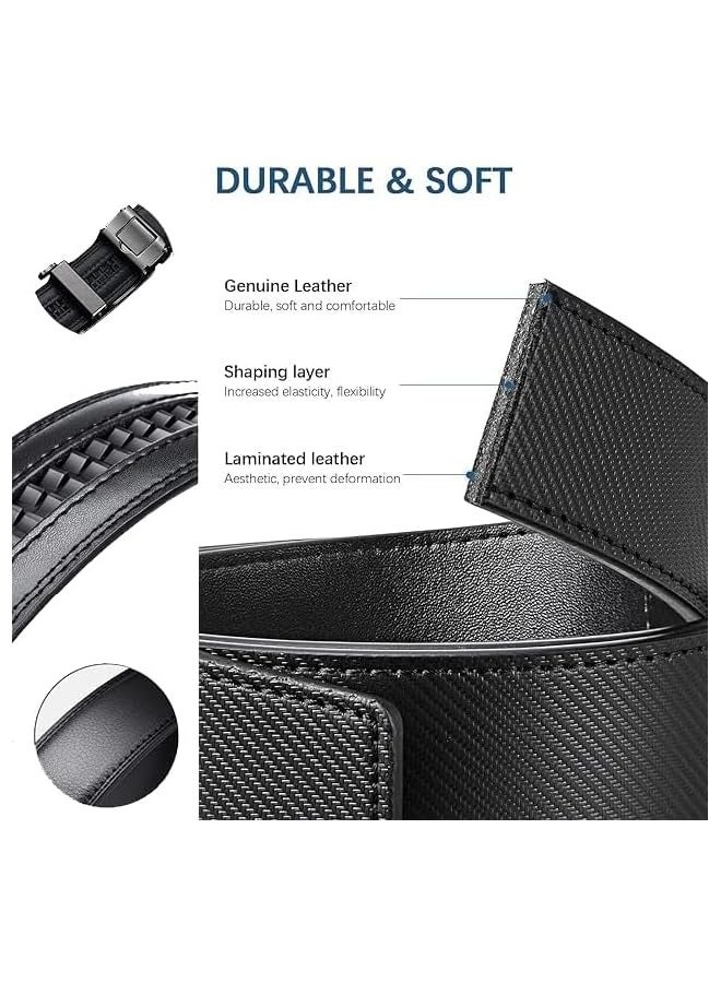 بروماس حزام سقاطة للرجال - حزام جلدي للرجال مريح - فستان هدية للرجال وكاجوال مع إبزيم قابل للتعديل، زخرفة لتناسب المقاس - Image 4