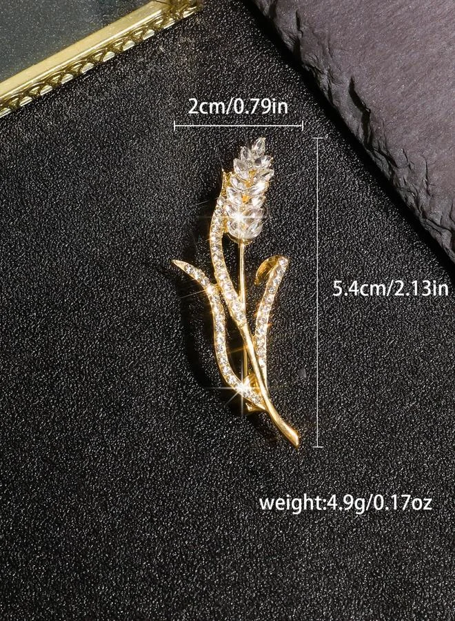 تايك تو بروش مزين بالراين على شكل سنابل قمح