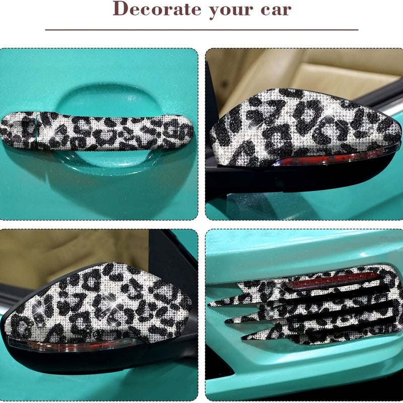 Black And White Leopard Print Rhinestone Patch - Image 3