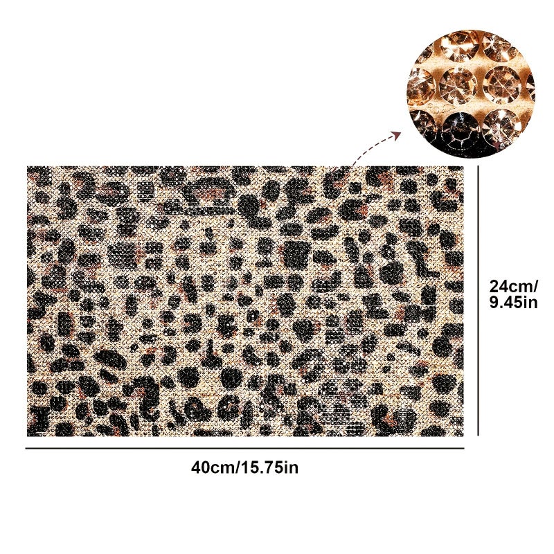 Black And White Leopard Print Rhinestone Patch - Image 2