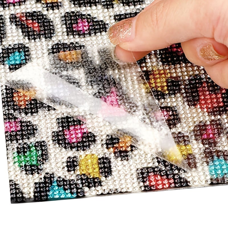 Black And White Leopard Print Rhinestone Patch - Image 5