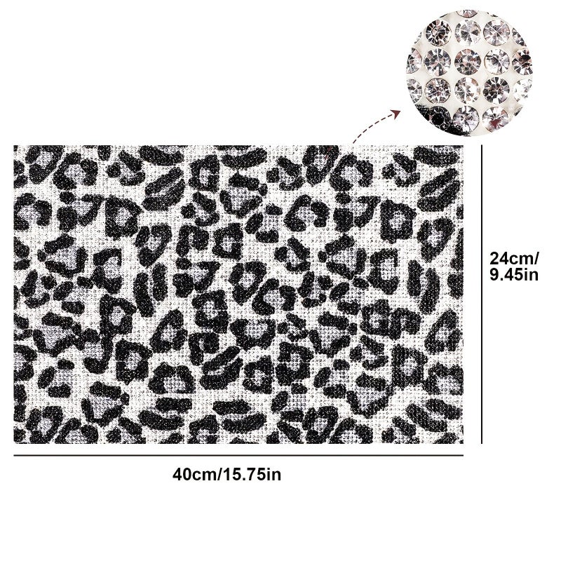 Black And White Leopard Print Rhinestone Patch - Image 4