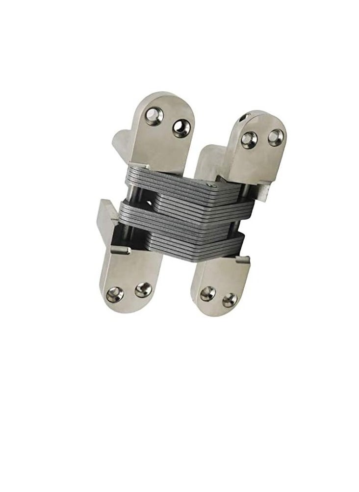ROBUSTLINE Concealed invisible door hinges (cross hinges) zinc alloy Matt Silver Finish 60MM  - Image 1