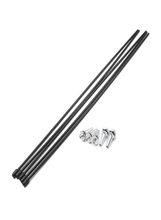 Fielect 5Pcs RC Antenna Tube Black with Siliver Mount and Cap for RC Boat - Image 1