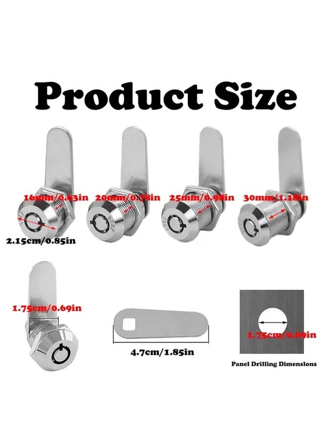 Zinc Alloy Mailbox Lock Cylinder 20mm 2pcs With 2 Keys For Furniture Cabinet - Image 4