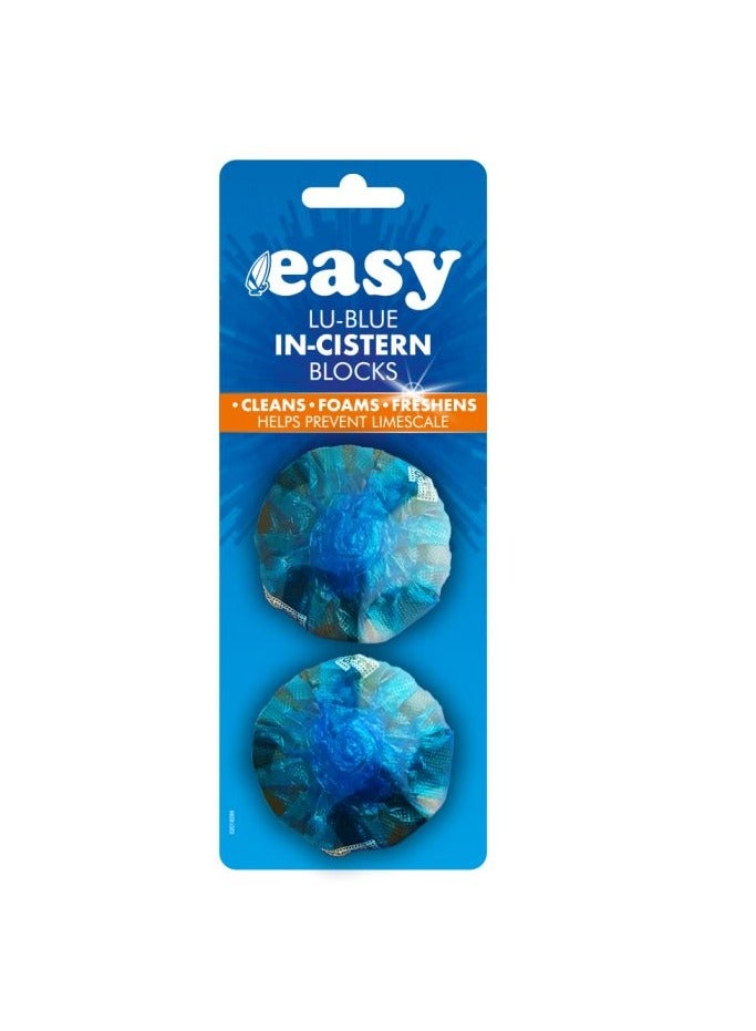 Easy-In Cistern Blocks-Twin (2x38g) LU-Blue-N – Economic Toilet Freshener for Cisterns & Septic Tanks