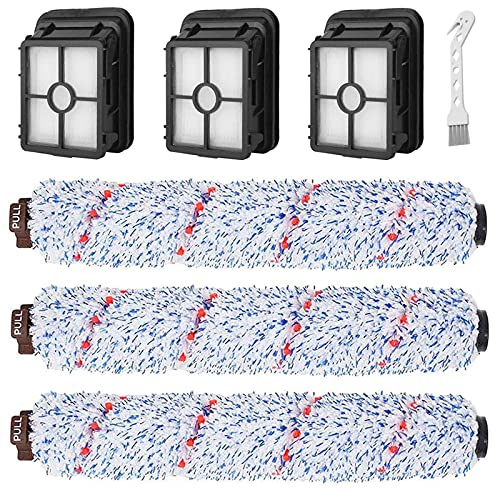 Bvhonwe 6 Pack Replacement Parts Compatible with Bissell CrossWave Vacuum Cleaner, 3 Pack Multi-Surface Brush Roll 1868 ,3 Pack Vacuum Filter 1866,Compare to Part 1608683, 160-8683, 1608684 - Image 1