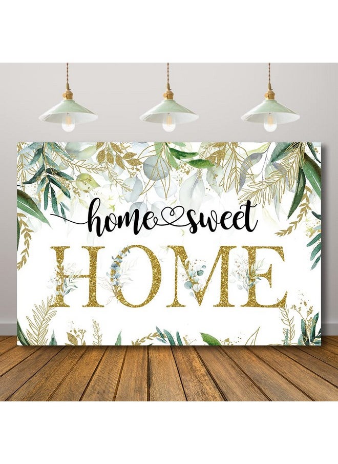 Rarcoirs - Housewarming Bridal Shower Backdrop Greenery Home Sweet Home Photography Background New Home House Party Decoration Green Wedding Banner Decoration 71X47Inch - Image 1