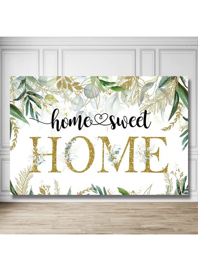 Rarcoirs - Housewarming Bridal Shower Backdrop Greenery Home Sweet Home Photography Background New Home House Party Decoration Green Wedding Banner Decoration 71X47Inch - Image 1
