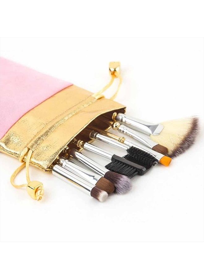 Coshine 8pcs Sailor Moon Makeup Brush Set With Pouch, Magical Girl Gold Cardcaptor Sakura Cosmetic Brushes With Cute Pink Bag - Image 2