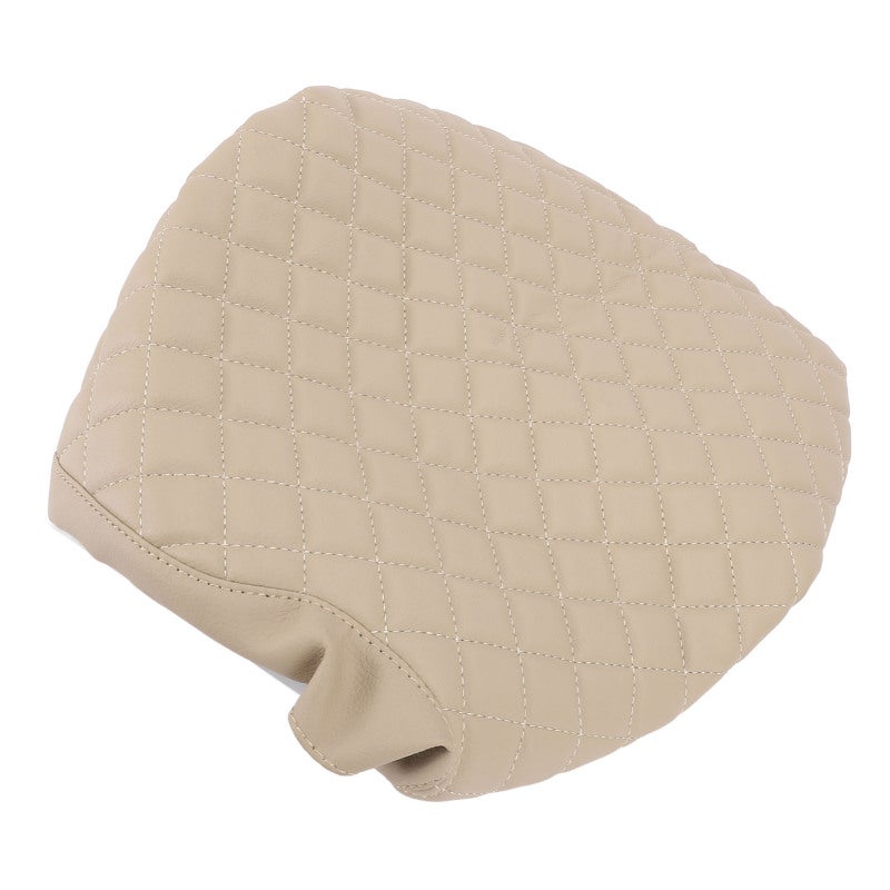 Center Console Cover: Beige PU Leather - Protective & Comfort-Enhanced Armrest Cover for F-450 2017 to 2024 40 20 40 Jump Seat Truck Interior - Image 5