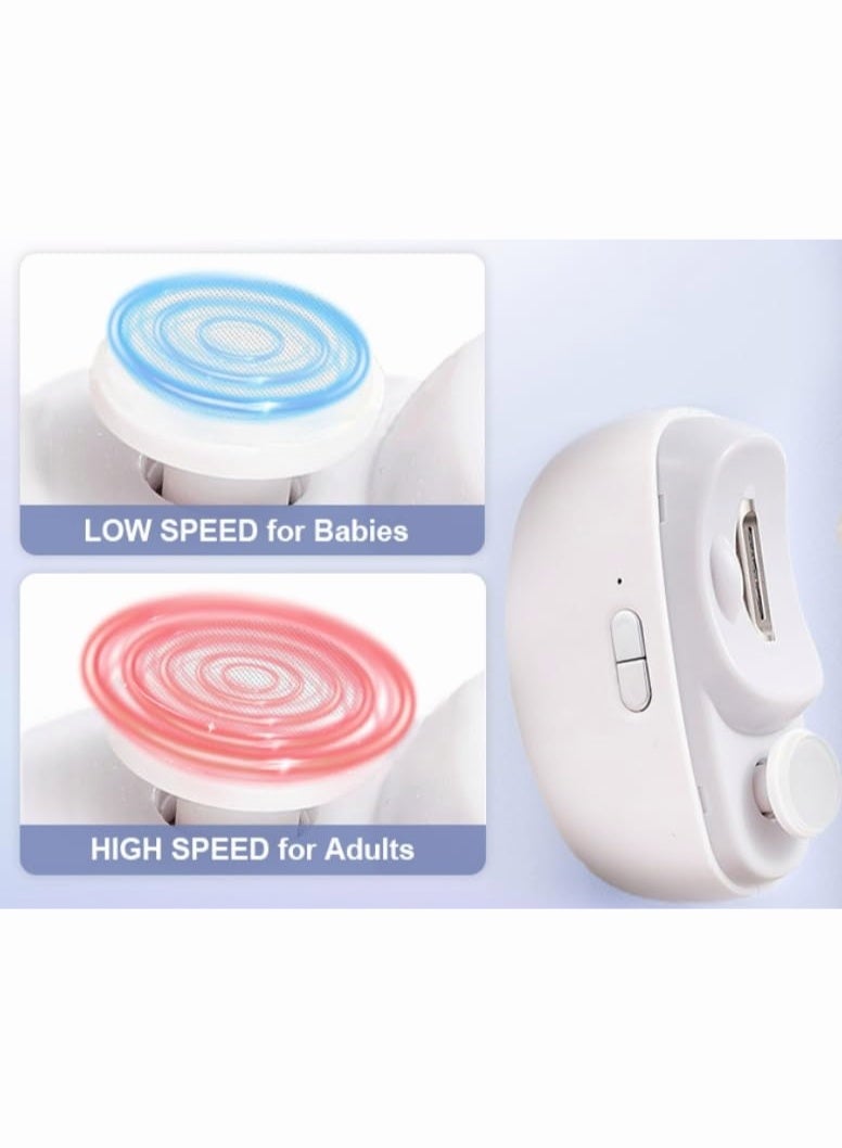 هيلاكيكس مقص أظافر كهربائي للأطفال، مقص أظافر كهربائي 2 في 1 مع مصقلة أوتوماتيكية ومقص أظافر مع قاطع أظافر ومانيكير للأطفال وكبار السن، مقص أظافر كهربائي مع حبل أبيض - Image 2