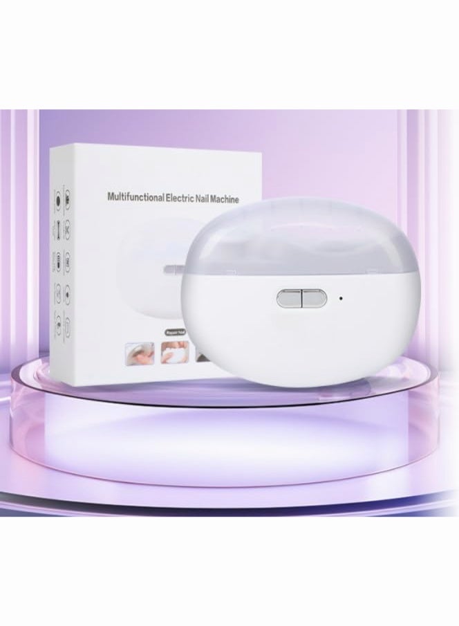 هيلاكيكس مقص أظافر كهربائي للأطفال، مقص أظافر كهربائي 2 في 1 مع مصقلة أوتوماتيكية ومقص أظافر مع قاطع أظافر ومانيكير للأطفال وكبار السن، مقص أظافر كهربائي مع حبل أبيض - Image 3