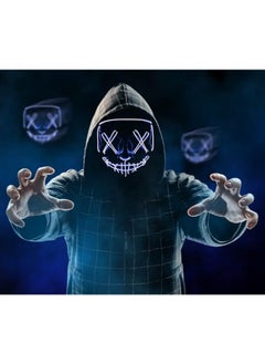 ماركة غير محددة قناع الهالوين LED من OU-BAND، زي قناع التطهير، قناع القراصنة المخيف للهالوين، قناع الوجه المضيء للرجال والنساء والأطفال، الكرنفال، الهدايا  - Image 4