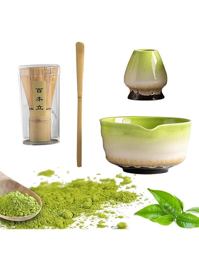 0TO1 TECH Matcha Tea Set, 8 Piece Matcha Whisk Set Bamboo Matcha Tools for Stirring Matcha Tea(Kiln Green) - Image 1