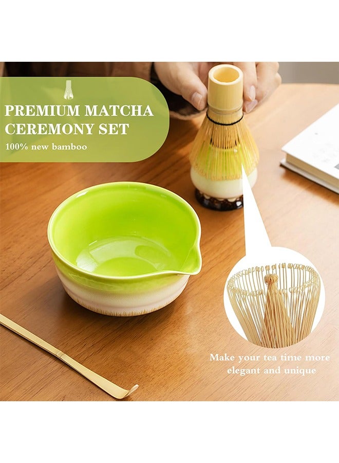0TO1 TECH Matcha Tea Set, 8 Piece Matcha Whisk Set Bamboo Matcha Tools for Stirring Matcha Tea(Kiln Green) - Image 2