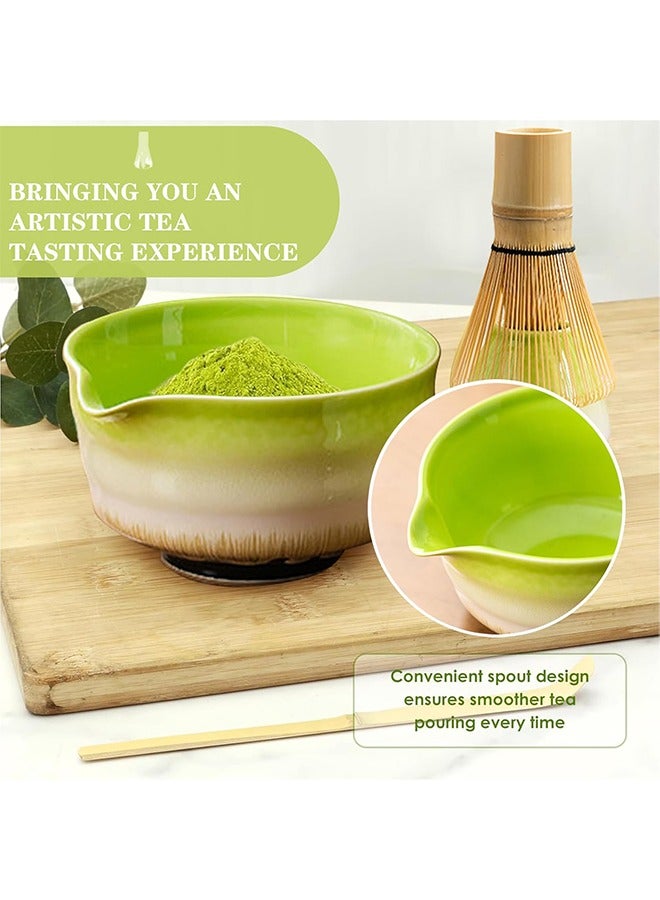 0TO1 TECH Matcha Tea Set, 8 Piece Matcha Whisk Set Bamboo Matcha Tools for Stirring Matcha Tea(Kiln Green) - Image 4