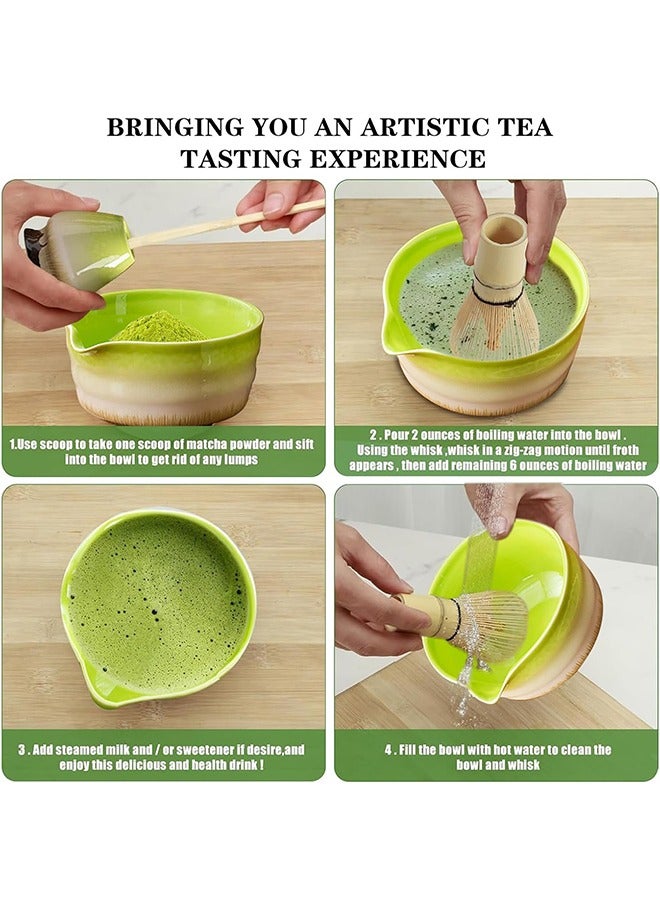 0TO1 TECH Matcha Tea Set, 8 Piece Matcha Whisk Set Bamboo Matcha Tools for Stirring Matcha Tea(Kiln Green) - Image 5