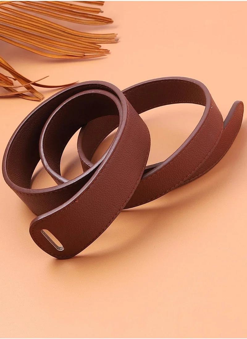 Haute Sauce Brown Solid Twist Belt