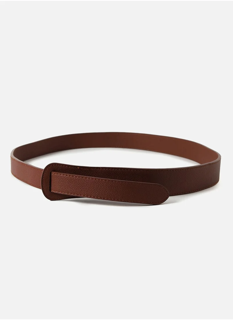 Haute Sauce Brown Solid Twist Belt