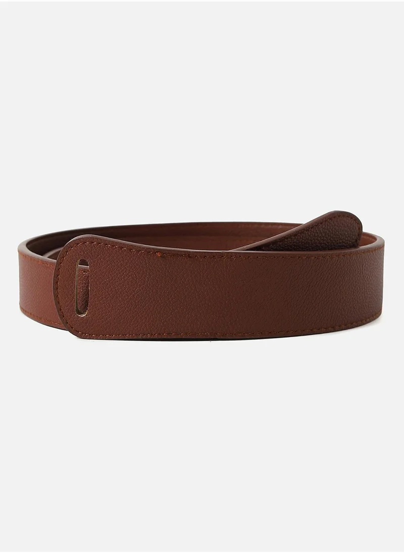 Haute Sauce Brown Solid Twist Belt