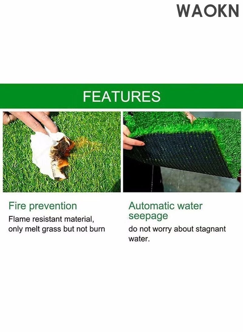WAOKN Realistic Artificial Grass Rug – Indoor & Outdoor Dog-Friendly Turf Mat with Drainage Holes & Replaceable Grass Pad,1m*0.5m Fake Grass Carpet for Garden Lawn Balcony Patio Landscape Decoration - Image 4