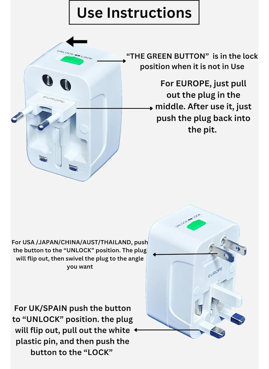 Generic Kensonic Universal Travel Adaptors Universal Travel Adapter A Multifunctional OneStop Shop for The US Australia The UK The EU Europe North and South America and More Than 150 Countries  - Image 4