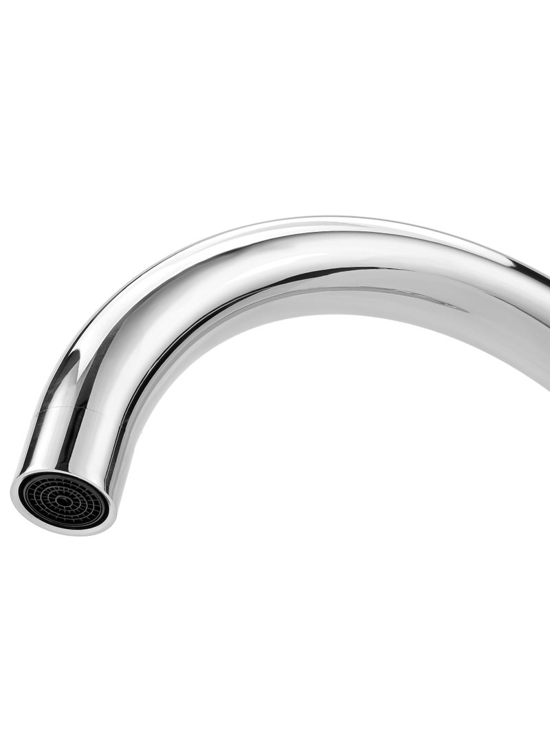 GEEPAS - Single Lever Sink Mixer | High Quality Brass Deck Mounted Tap for Kitchen and Bathroom| Durable Solid Metal Lever Handle, Ceramic Cartridge| Leak-Proof, Solid Handle and 360-Degree Swiveling Spout| Chrome Finish | GSW61165 - Image 1
