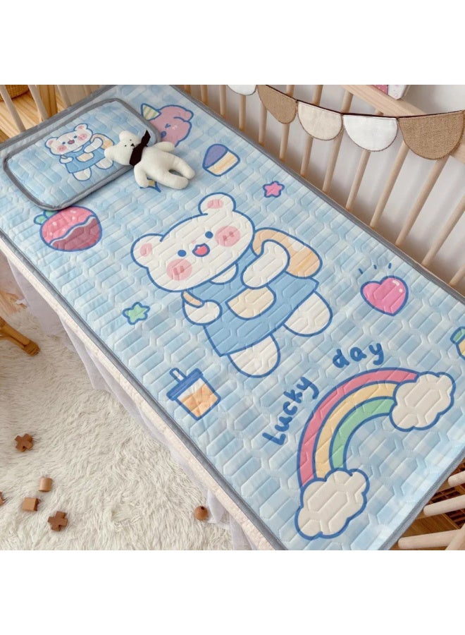 MiniMe Waterproof Toddler Crib Pad Protector | 0–36 Months | Light Blue & Multicolor | Foam & Fabric | Waterproof Layer & Breathable & Anti-Slip Backing & Machine Washable & Fits Standard Cribs - Image 2