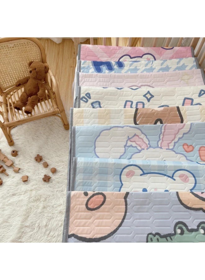 MiniMe Waterproof Toddler Crib Pad Protector | 0–36 Months | Light Blue & Multicolor | Foam & Fabric | Waterproof Layer & Breathable & Anti-Slip Backing & Machine Washable & Fits Standard Cribs - Image 3