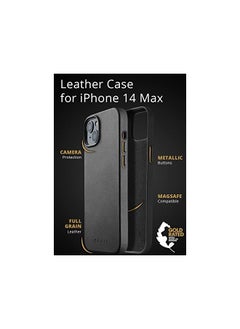 Mujjo Full Leather Case for iPhone 14 Plus with MagSafe (Black)  - Image 2