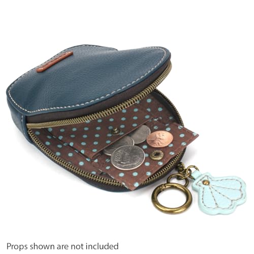 CHALA Mini Coin Purse Keychain - Women's RFID Protected Card Holder and Coin Purse Accessory - Sand Dollar - turquoise - Image 5