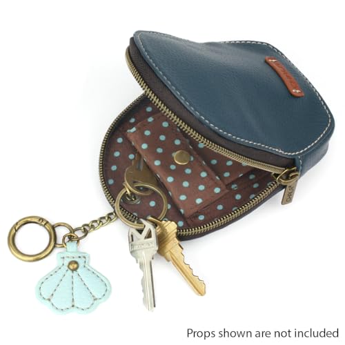 CHALA Mini Coin Purse Keychain - Women's RFID Protected Card Holder and Coin Purse Accessory - Sand Dollar - turquoise - Image 4