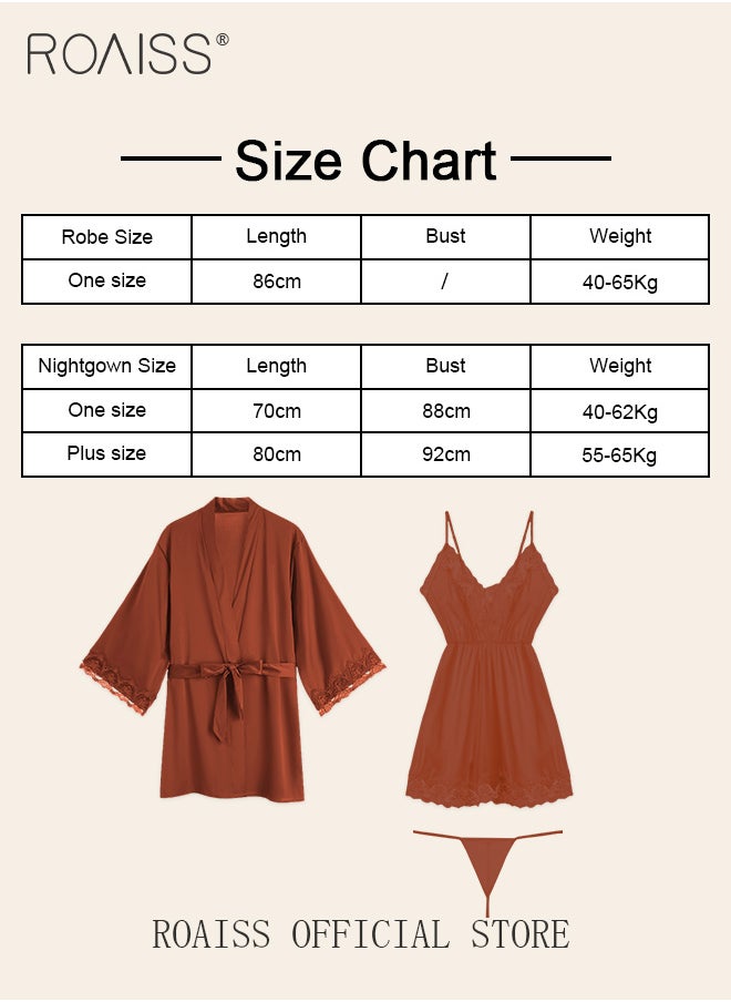 2-Piece Set of Women Pajamas with V-Neck Design Women Home Wear Set Same Color Outer Robe and Lace Element Nightgown - pzsku/Z00D8CBC3DB913B2EAFB2Z/45/_/1729044653/7e738271-d053-44e1-a85b-d870e6ac9a54