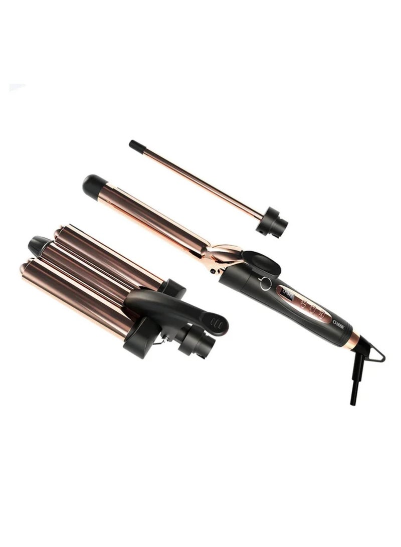 CH&BE 3 in 1 Waver | Titanium Barrels | Versatile Waves | One Tool for Wide, Tight & Beachy Waves | Long-Lasting Styles That Resist Weather & Movement | 3 Lightweight Titanium Barrels for Quick Styling | Negative Ions Reduce Frizz & Add Shine - Image 4