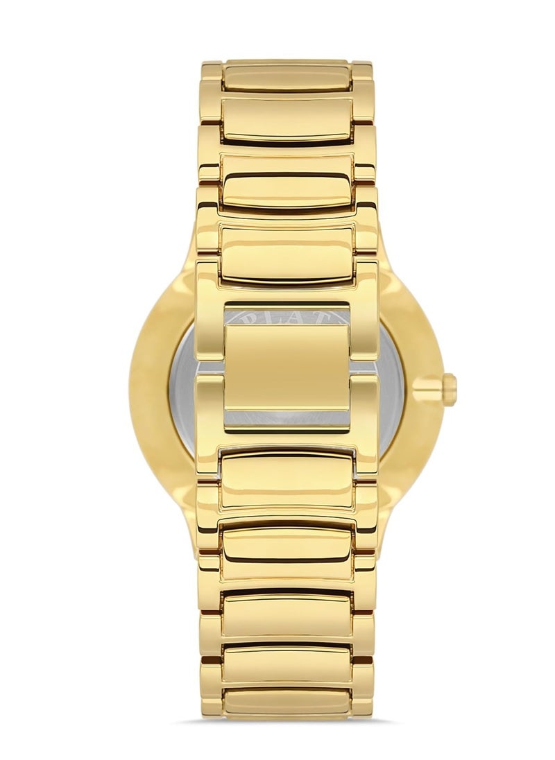 OMAX - Omax Men's Gold Casual Luxury Wrist Watch, Watches for Men, Stainless Watches, Steel Band, Black Analog Dial, Waterproof Watch, 1 Year Warranty - Image 1