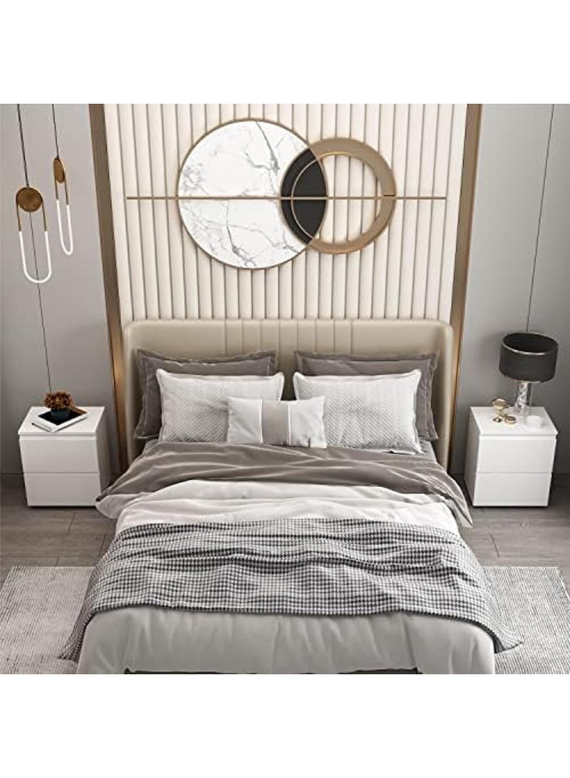 Reobrix طاولة جانبية عصرية بدرجين، طاولة جانبية لغرفة النوم، طاولة جانبية ريفية، طاولة جانبية بسيطة، طاولة قهوة، طاولة جانبية صغيرة عصرية، طاولة جانبية للتخزين لغرفة المعيشة، غرفة النوم، 40 × 30 × 41 سم، لون أبيض - Image 4