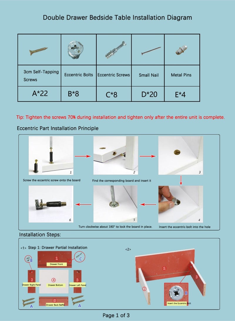 Reobrix طاولة جانبية عصرية بدرجين، طاولة جانبية لغرفة النوم، طاولة جانبية ريفية، طاولة جانبية بسيطة، طاولة قهوة، طاولة جانبية صغيرة عصرية، طاولة جانبية للتخزين لغرفة المعيشة، غرفة النوم، 40 × 30 × 41 سم، لون أبيض - Image 5