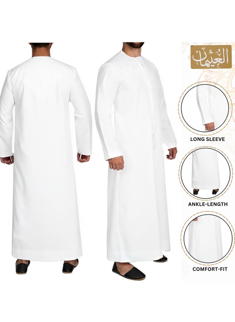 Al othaiman Men’s Emirati Thobe | Premium Hand-Stitched Kandura | Traditional Arabic Dishdasha for Men | Elegant Middle Eastern Jubba in Soft Fabric  - Image 5