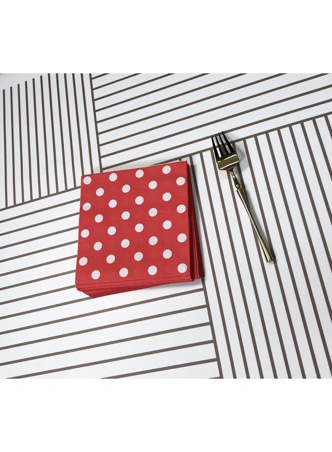 AYAROS 40pcs RED Polka Dots Guest Disposable Dinner Napkins Paper Hand Easter Cocktail Picnic Napkins for Wedding Baby Shower Birthday Graduation Party Supply 6.5" - Image 5
