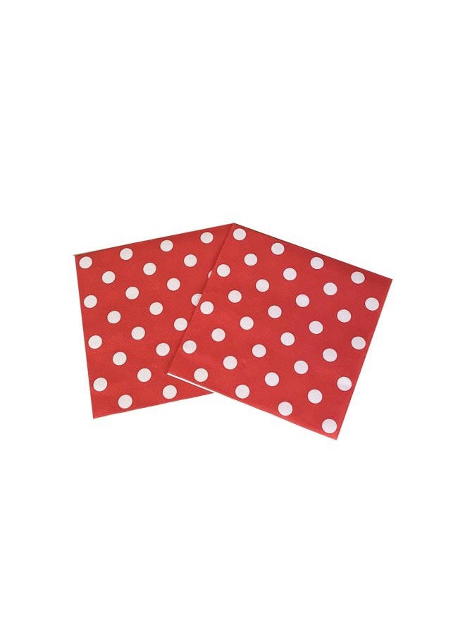 AYAROS 40pcs RED Polka Dots Guest Disposable Dinner Napkins Paper Hand Easter Cocktail Picnic Napkins for Wedding Baby Shower Birthday Graduation Party Supply 6.5" - Image 1