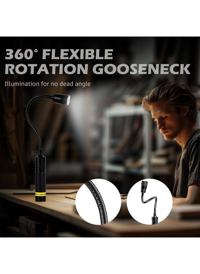 Favorlite LED Work Light, 500 Lumen Flexible Gooseneck Flashlight with Magnetic Base, Adjustable Zoomable Grill Light, Job Site Light for Work Bench, Auto-repairing, Reading, Emergency and BBQ - Image 3