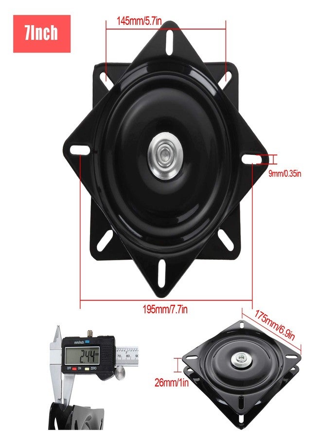 FengWu 2 Pack 7 inch Bar Stool Swivel Plate 360° Swivel Replacement Seat Swivel Base Square Rotating Swivel Plate for Recliner Chair & Bar Stool with 220 Pound Capacity - Image 2