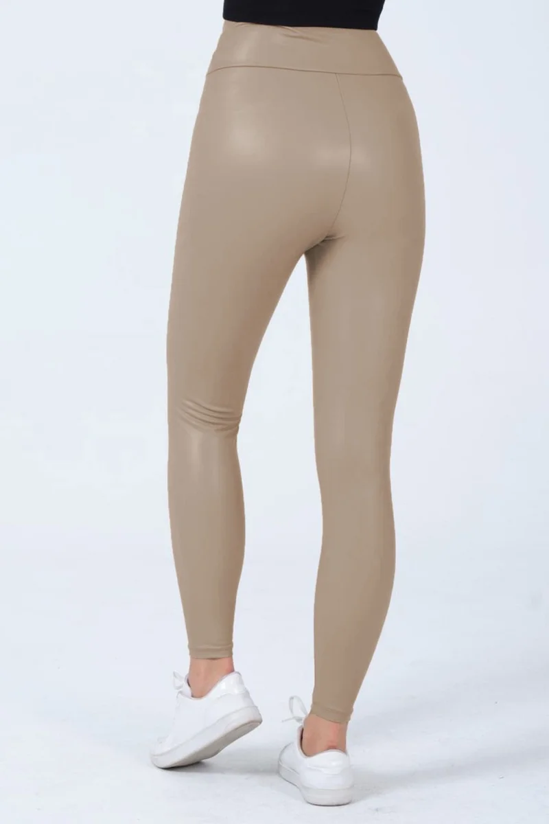 Hepsine Rakip Rivaling All Women's Leather Leggings with Raised High Waist, Comfortable and Flexible