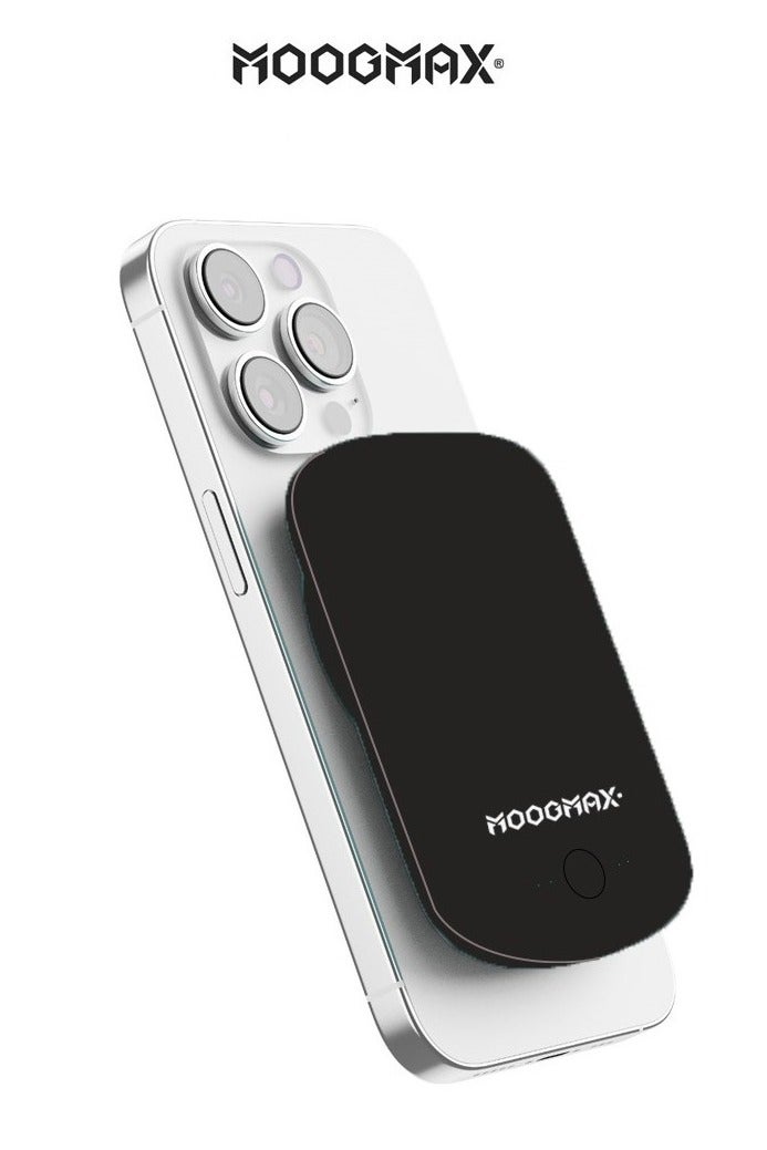 MOOGMAX 5000mAh portable power bank. Compact, high-performance portable battery. Wireless portable magsafe power bank. 12W fast wireless power bank. portable charger can be carried on planes, ships, and trains. magnetic power bank with a Type-C port. Powerful powerbank from MoogMax. - Image 1