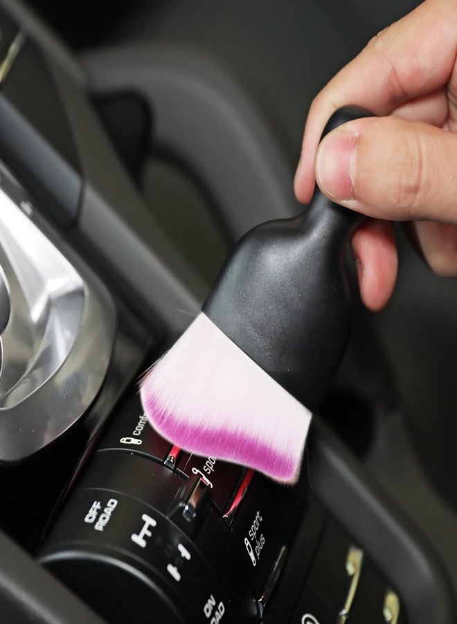 AOCISKA Car Interior Detailing Brush,Soft Bristle Cleaning Brush Car Detailing Brush Dusting Brush,Car Interior Cleaning Tool,Auto Detail Brush Car Dash Duster Brush (Black&Purple) - Image 3