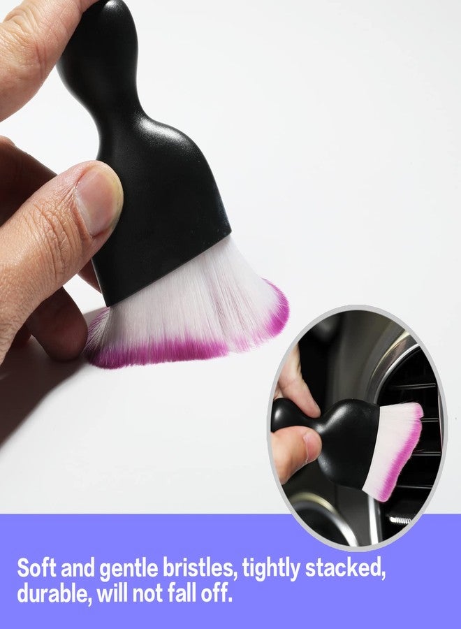 AOCISKA Car Interior Detailing Brush,Soft Bristle Cleaning Brush Car Detailing Brush Dusting Brush,Car Interior Cleaning Tool,Auto Detail Brush Car Dash Duster Brush (Black&Purple) - Image 2